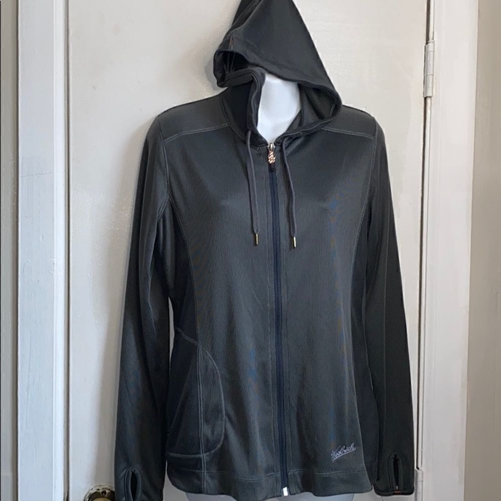 WOOLRICH Charcoal Lightweight Zip Hoodie-S